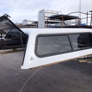 Used LEER 100R Camper Shell – 2009–2013 Dodge Ram Quad Cab Short Bed – White